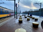 Sneeuw op het station